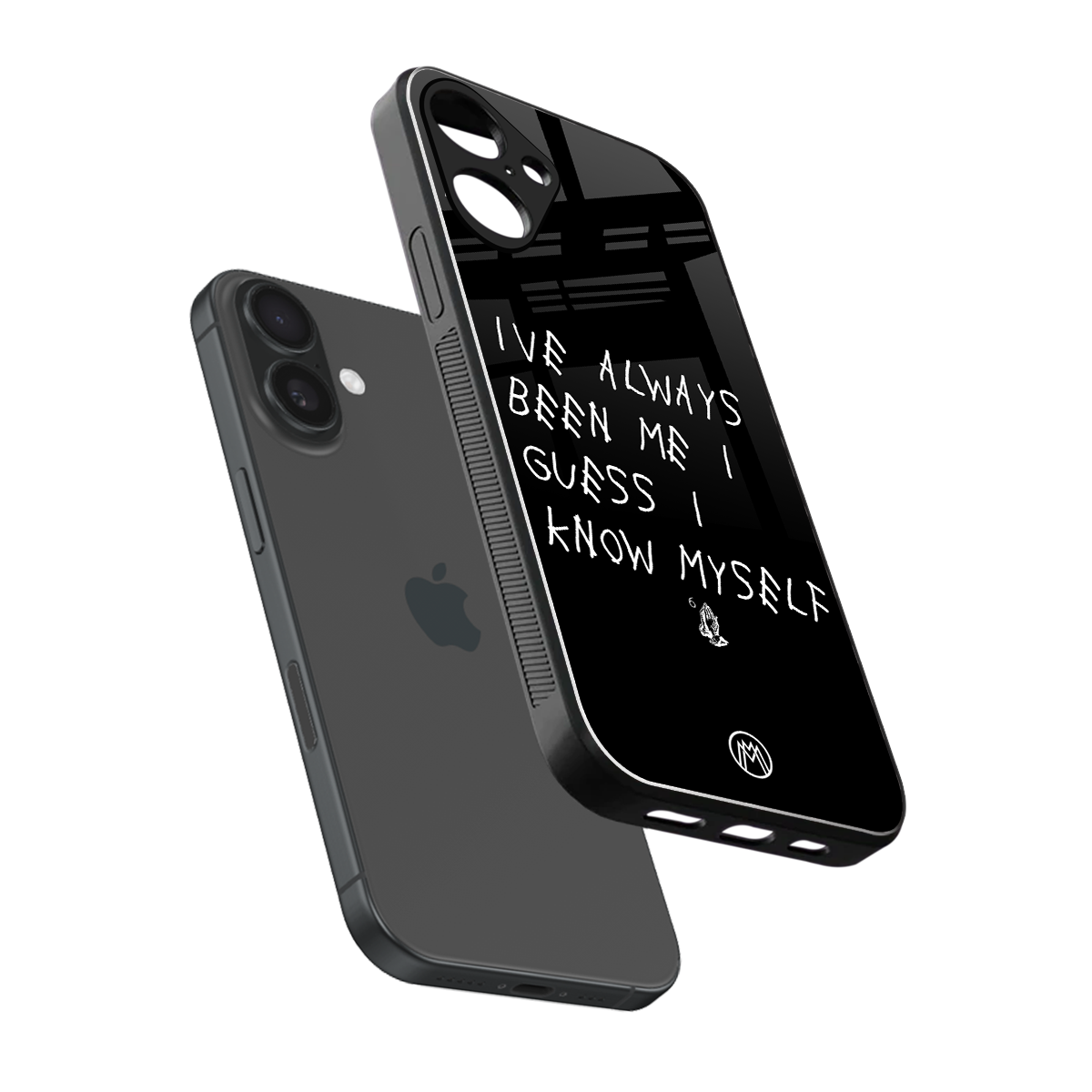 being myself back phone cover | glass case for iphone 16 plus