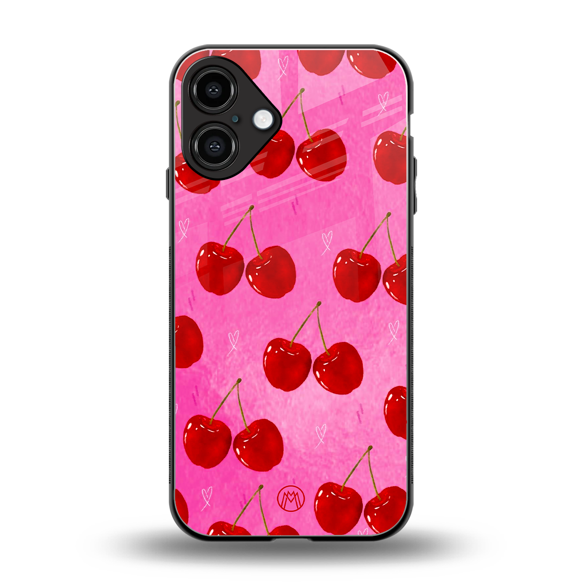 berry blush back phone cover | glass case for iphone 16 plus