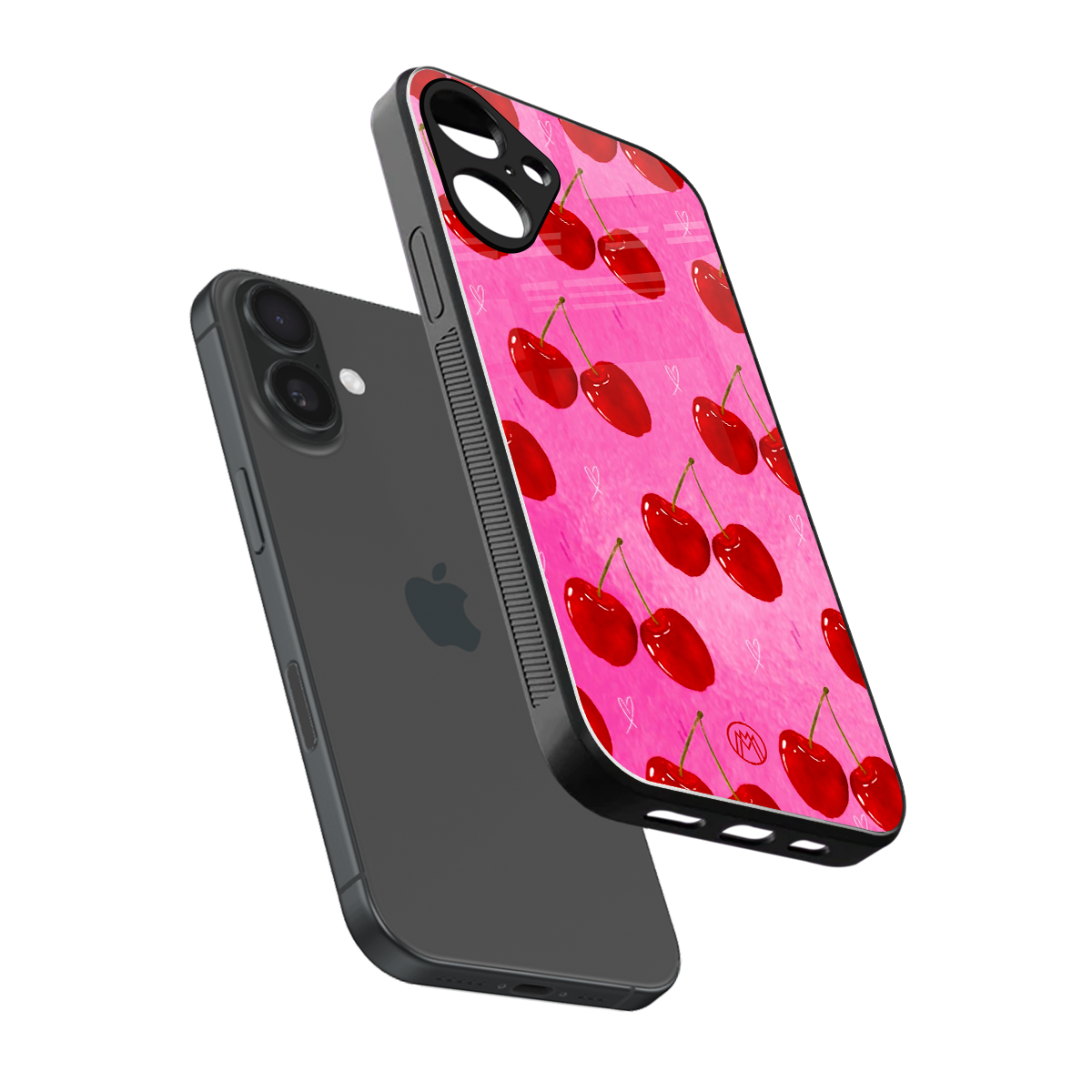 berry blush back phone cover | glass case for iphone 16 plus