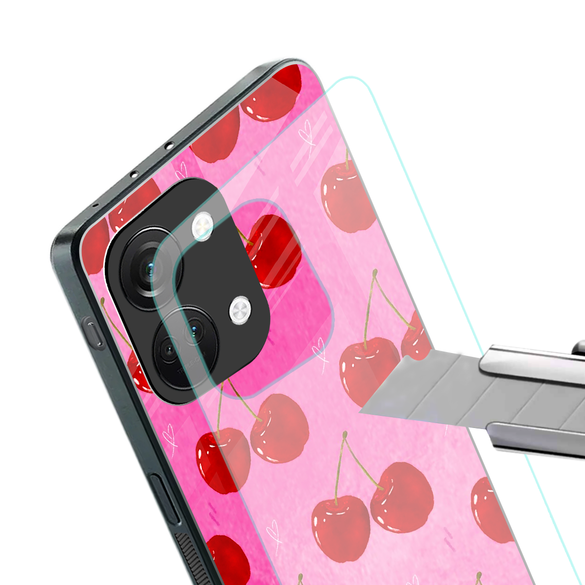 berry blush back phone cover | glass case for oneplus nord 3