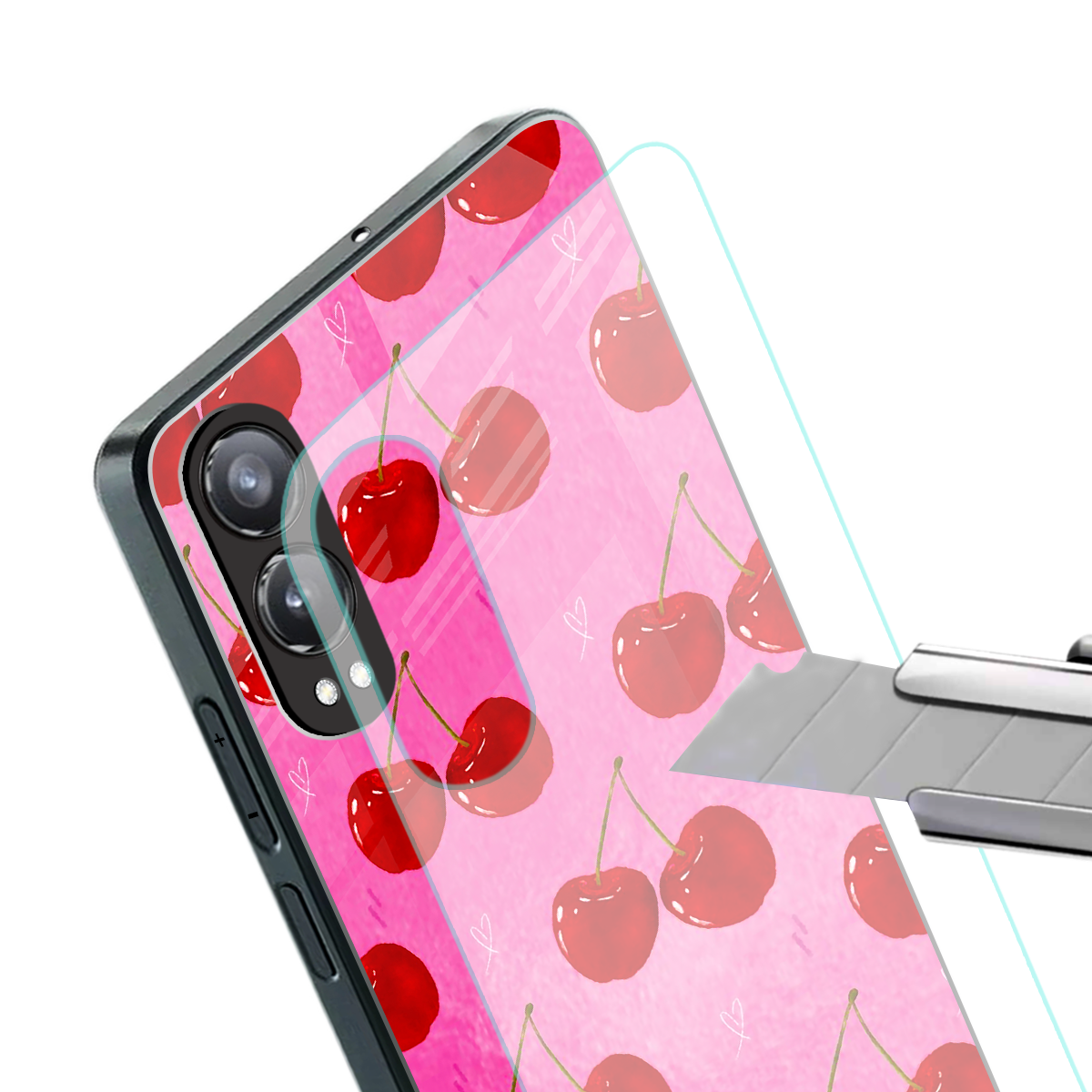 berry blush back phone cover | glass case for oneplus nord ce 4 lite