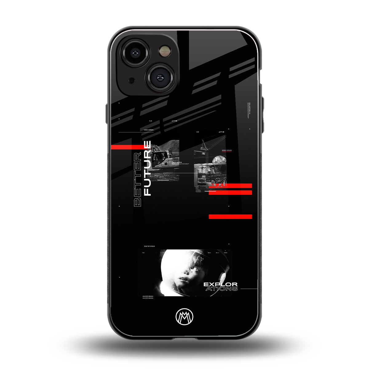 better future dark aesthetic back phone cover | glass case for iphone 15
