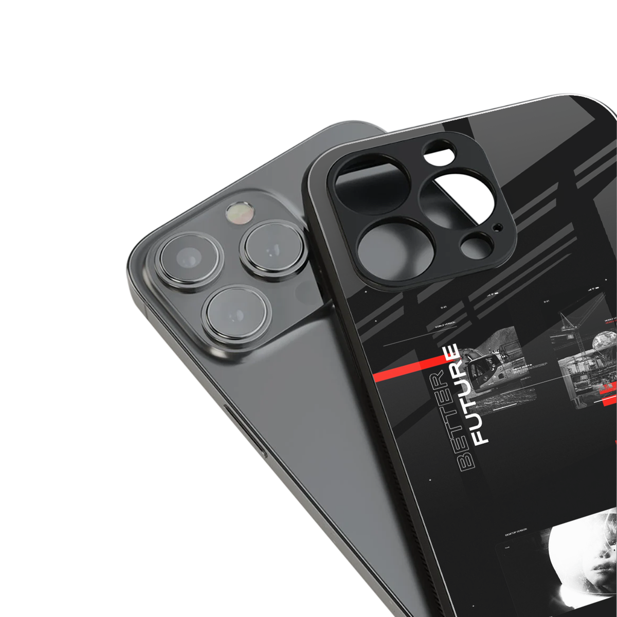 better future dark aesthetic back phone cover | glass case for iphone 13 pro