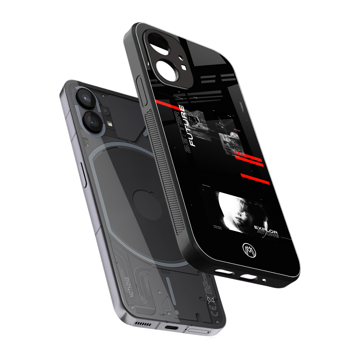 better future dark aesthetic back phone cover | glass case for nothing phone 1