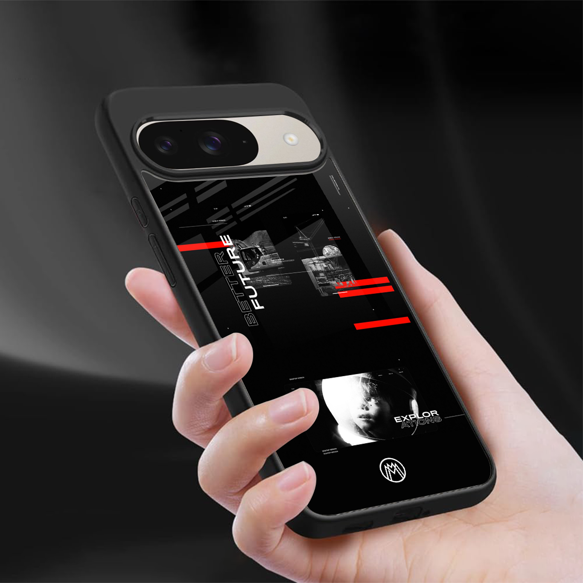 better future dark aesthetic back phone cover | glass case for google pixel 9