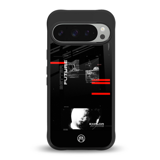 better future dark aesthetic back phone cover | glass case for google pixel 9 pro