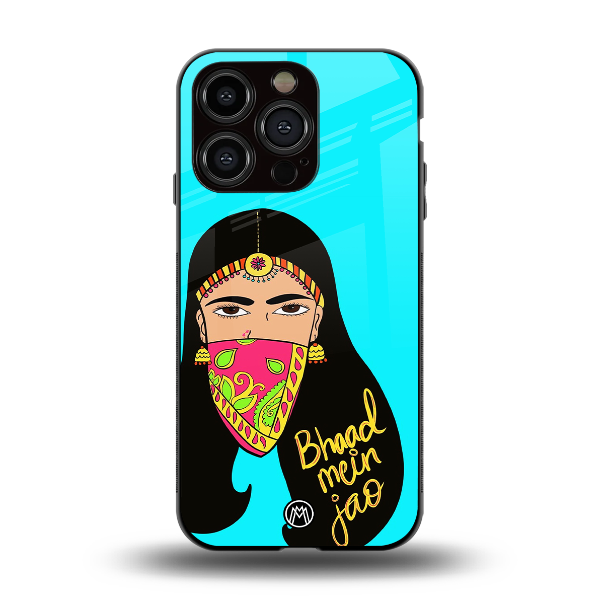 bhaad mein jao back phone cover | glass case for iphone 14 pro
