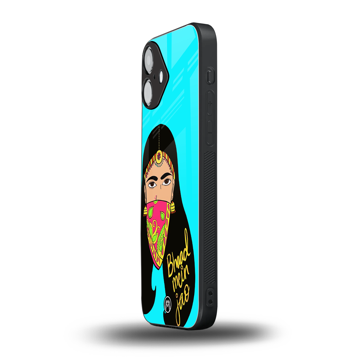 bhaad mein jao back phone cover | glass case for iphone 16 plus