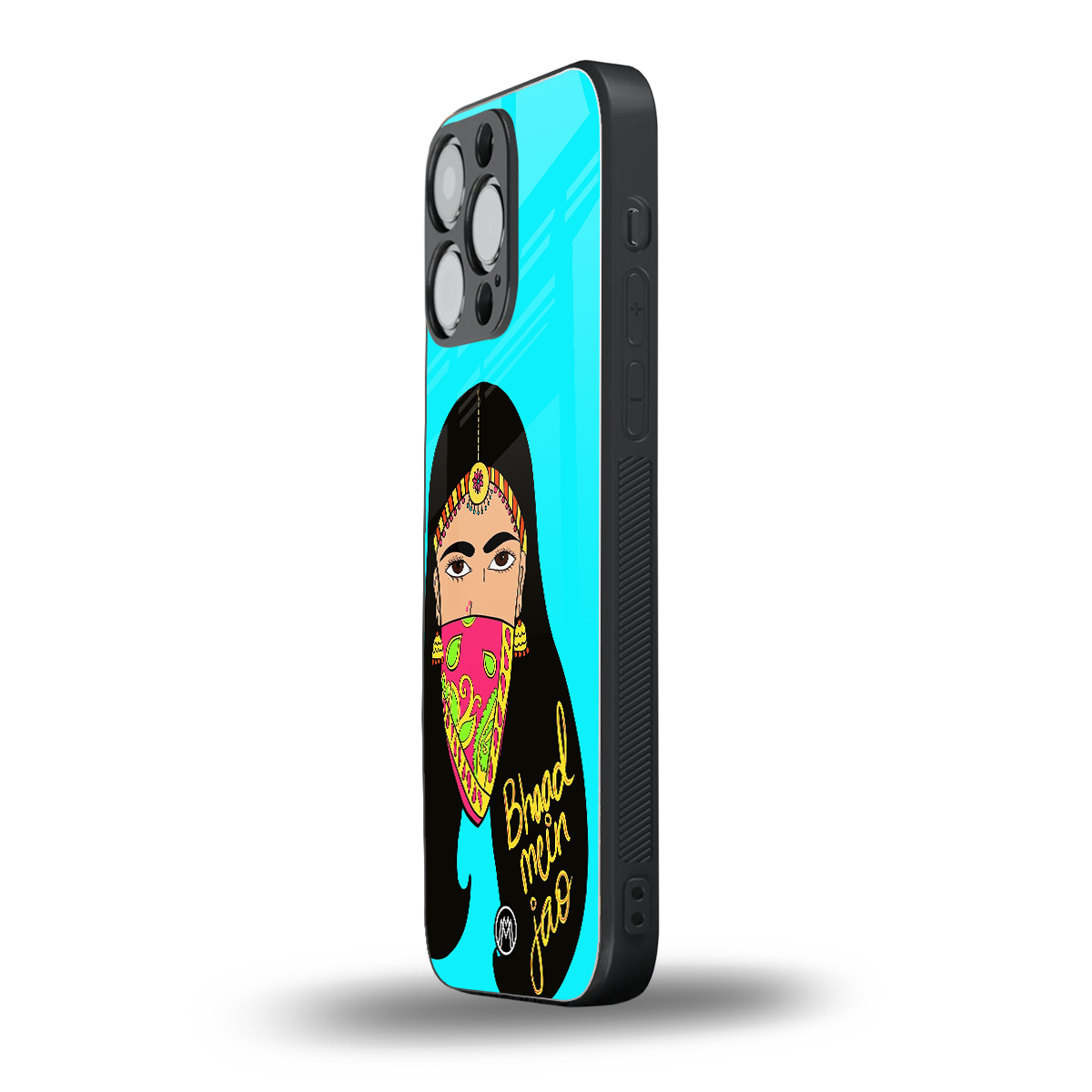 bhaad mein jao back phone cover | glass case for iphone 16 pro max