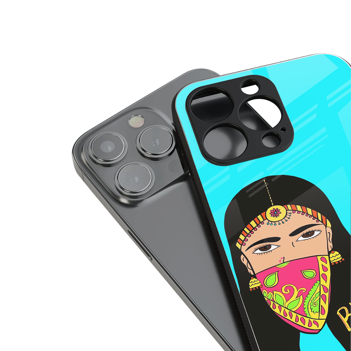 bhaad mein jao back phone cover | glass case for iphone 16 pro max