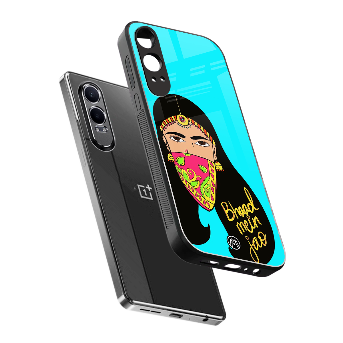 bhaad mein jao back phone cover | glass case for oneplus nord ce 4 lite