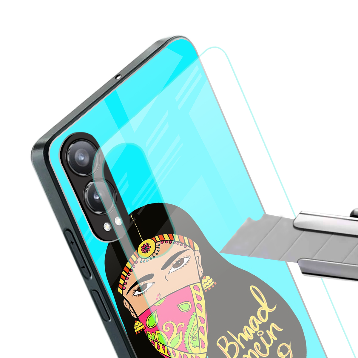 bhaad mein jao back phone cover | glass case for oneplus nord ce 4 lite