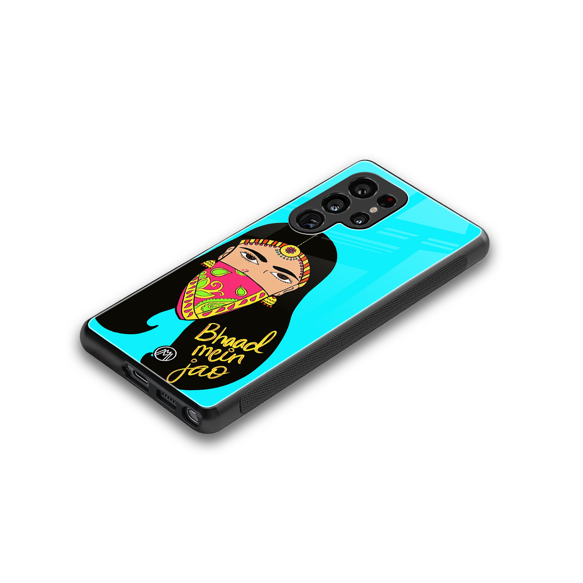 bhaad mein jao back phone cover | glass case for samsung galaxy s25 ultra