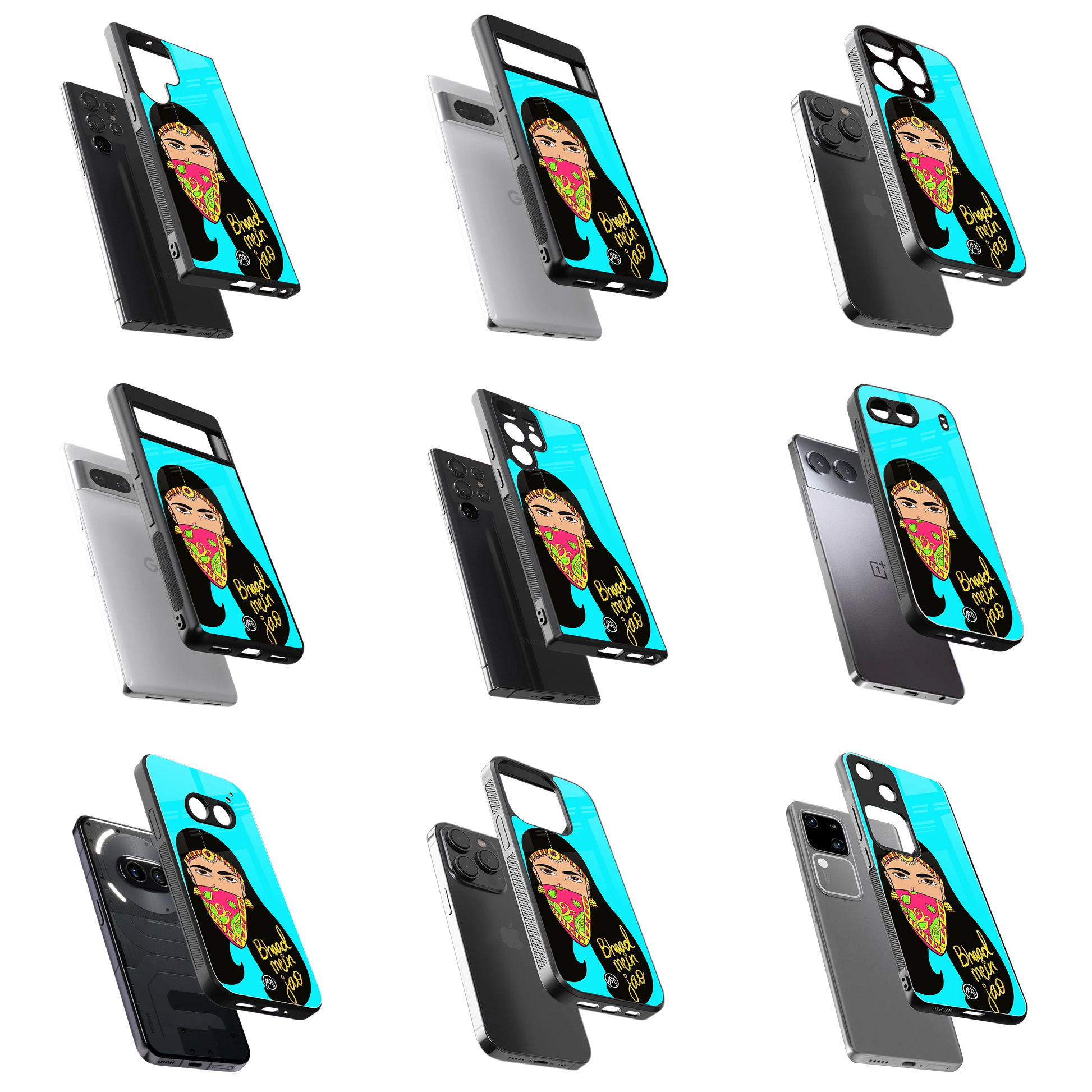 Durable Glass Back Mobile Case for iPhone, Samsung, OnePlus, Google Pixel, Redmi, Vivo, Oppo