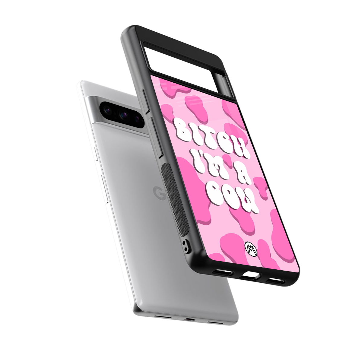 bitch i'm a cow back phone cover | glass case for google pixel 8 pro