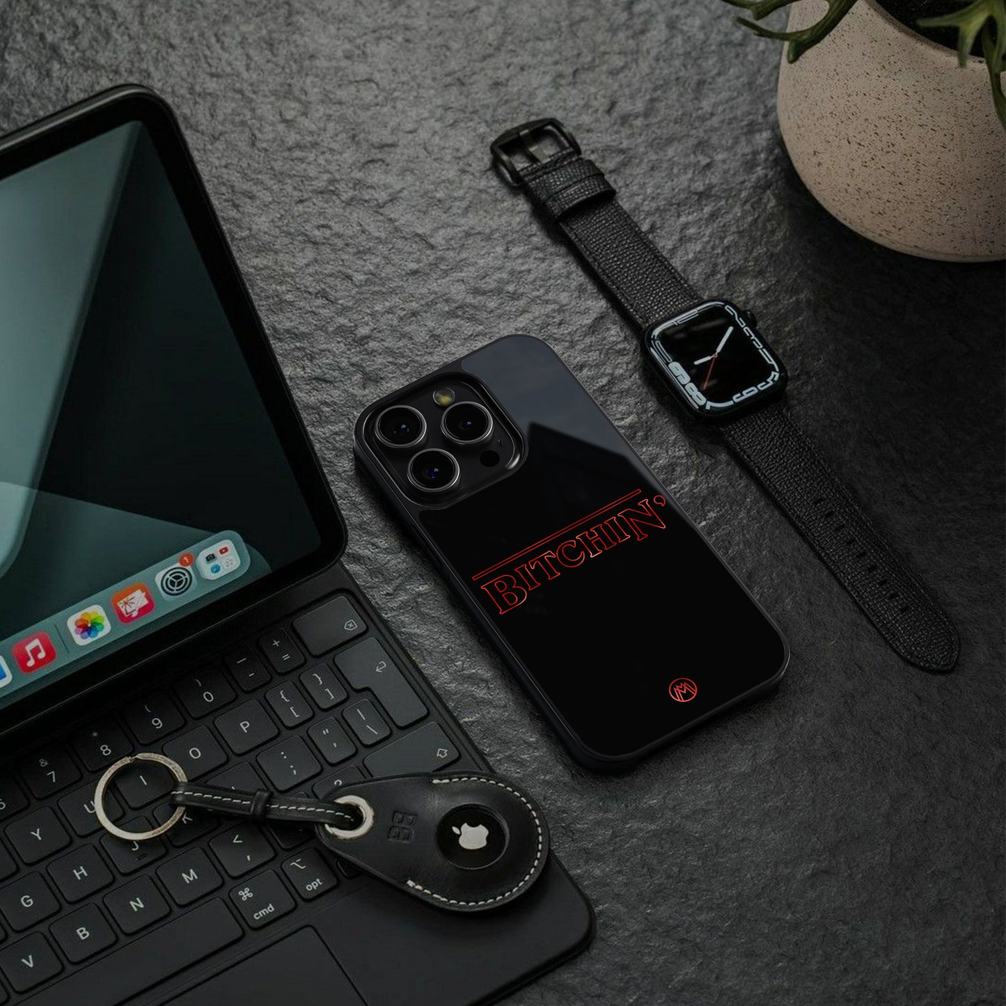 bitchin back phone cover | glass case for iphone 16 pro max