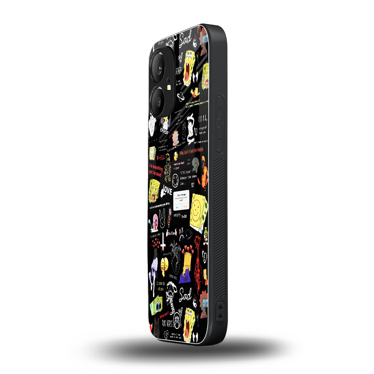 black aesthetic collage back phone cover | glass case for nothing phone 1