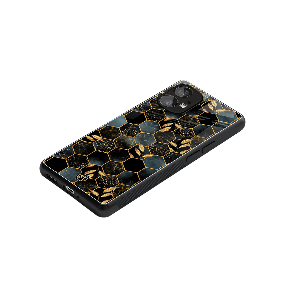 black blue tile marble back phone cover | glass case for nothing phone 1