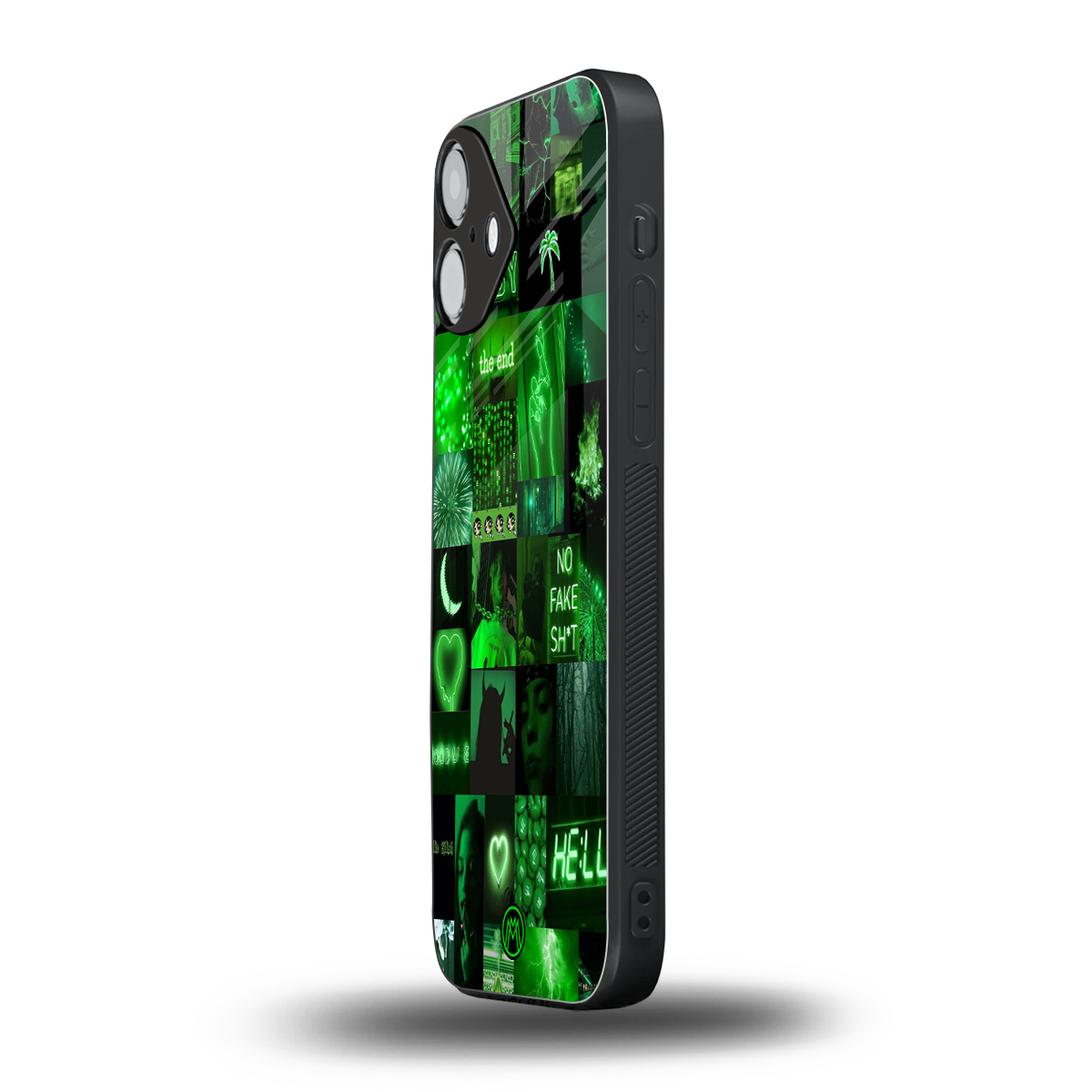 black green aesthetic collage back phone cover | glass case for iphone 16 plus