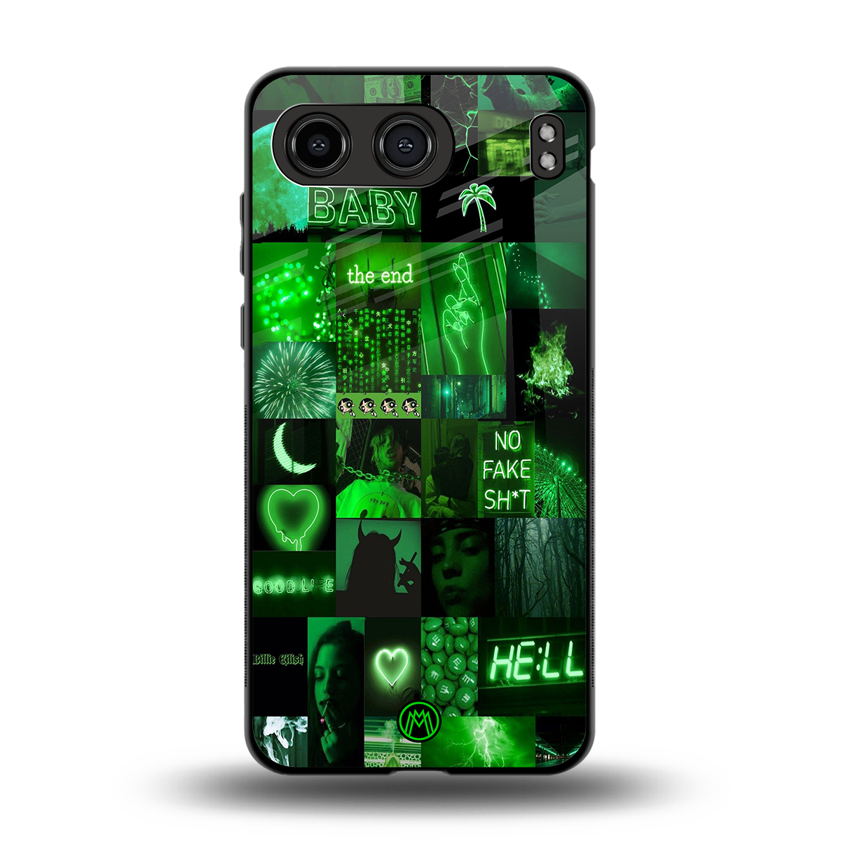 black green aesthetic collage back phone cover | glass case for oneplus nord 4