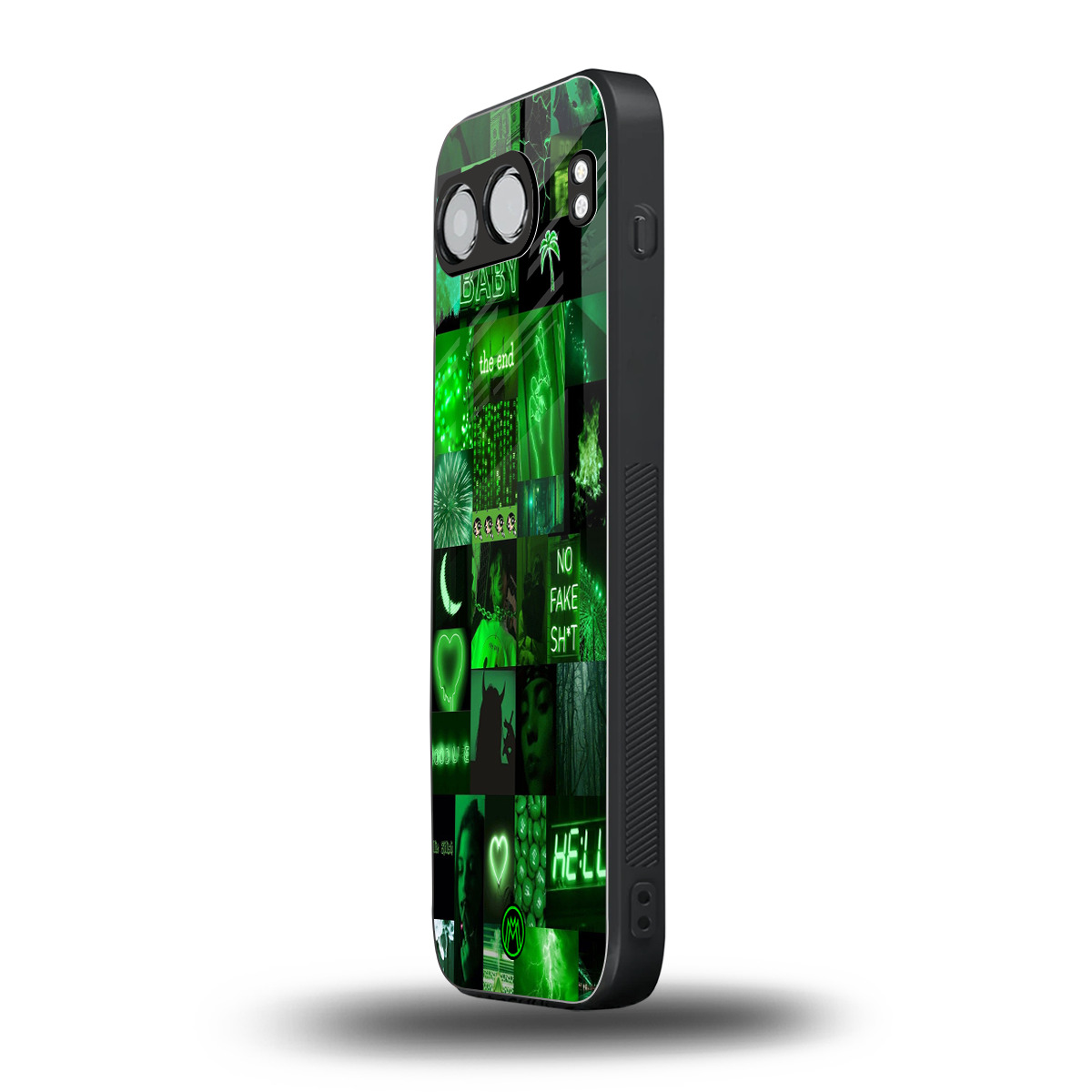 black green aesthetic collage back phone cover | glass case for oneplus nord 4
