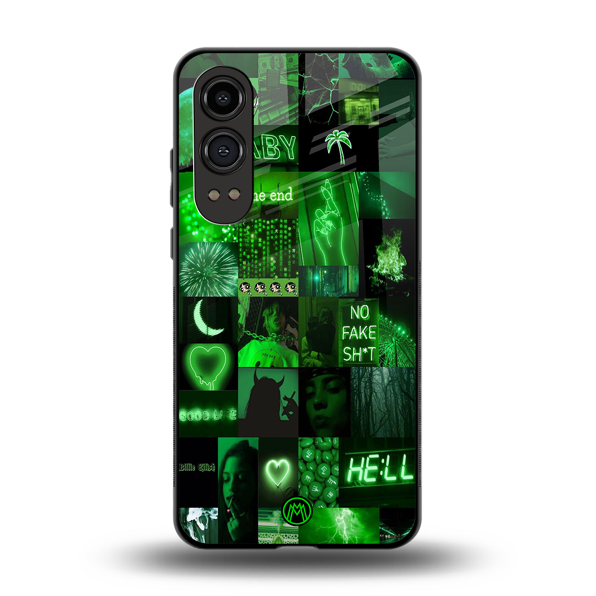 black green aesthetic collage back phone cover | glass case for oneplus nord ce 4 lite