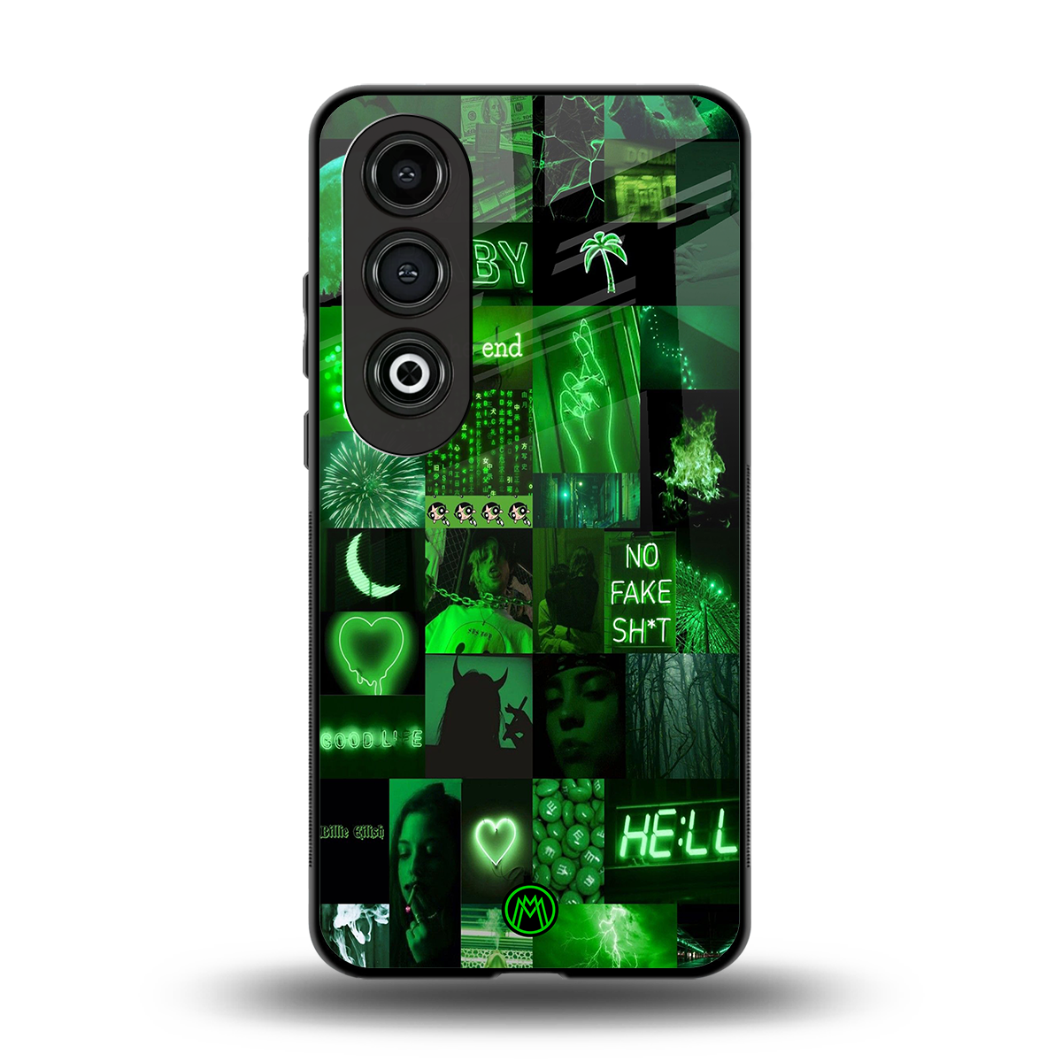 black green aesthetic collage back phone cover | glass case for oneplus nord ce 4