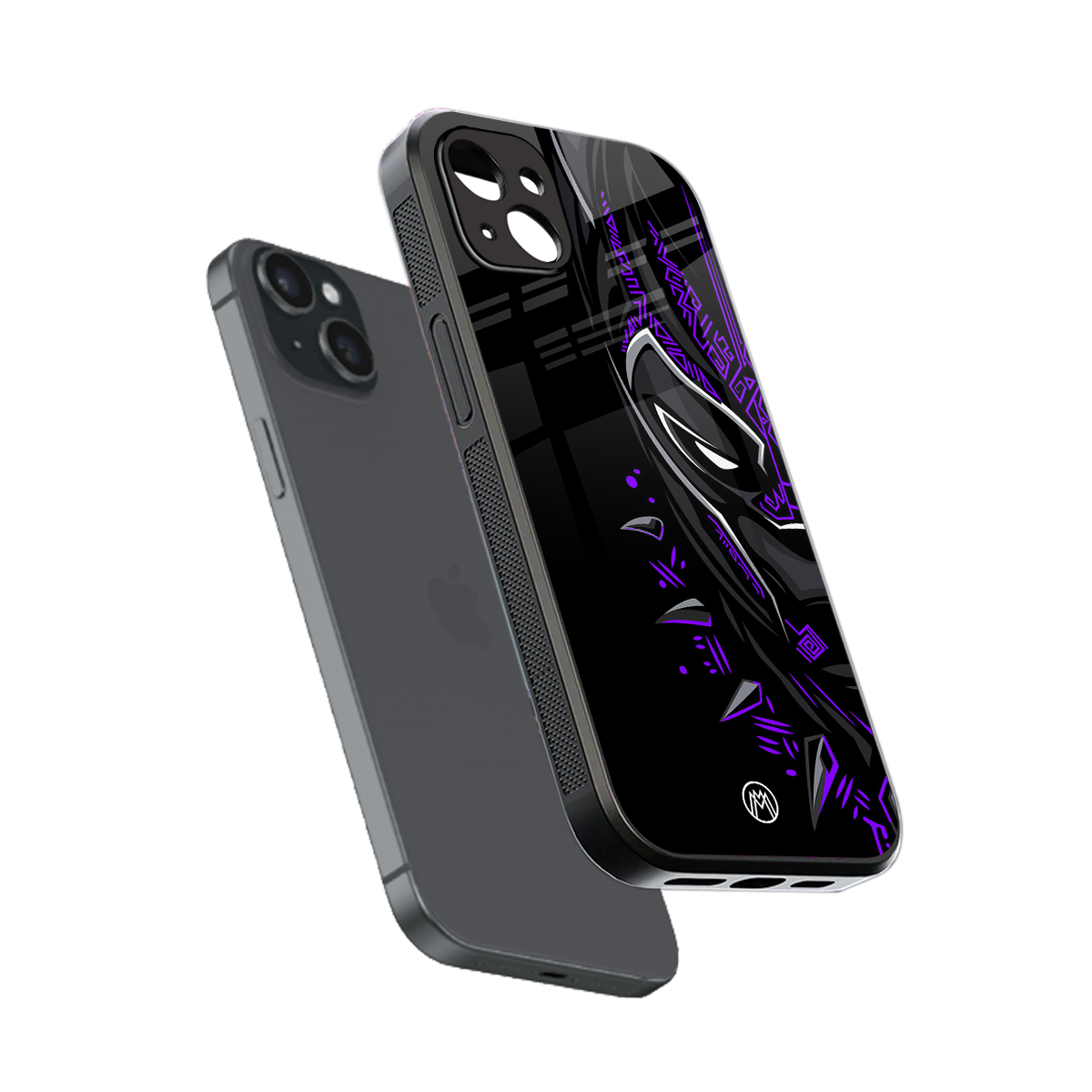 black panther superhero back phone cover | glass case for iphone 15 plus