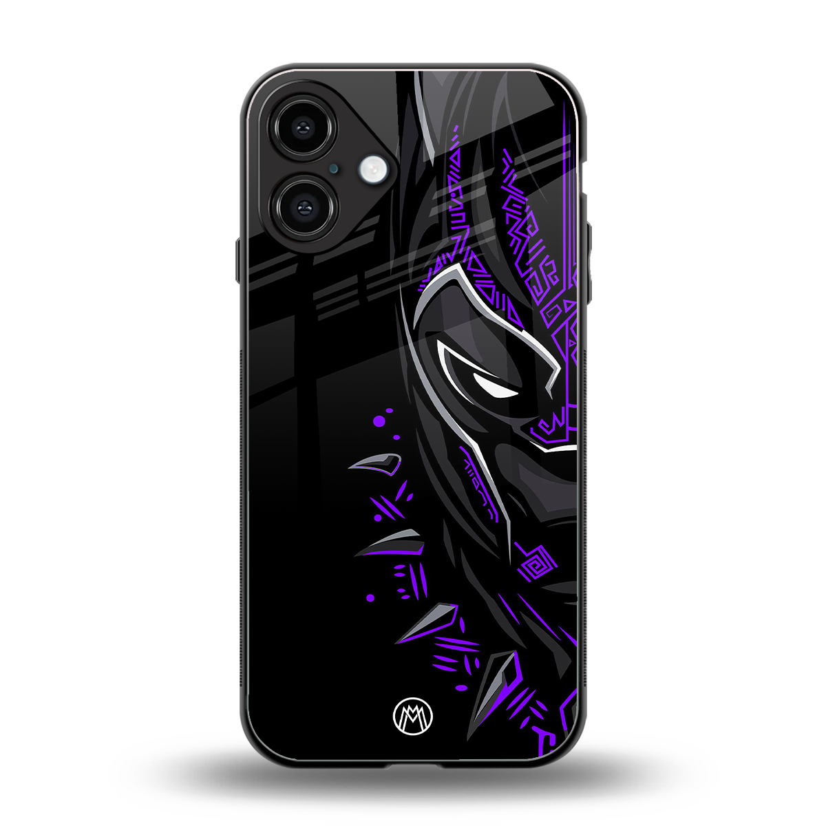 black panther superhero back phone cover | glass case for iphone 16 plus
