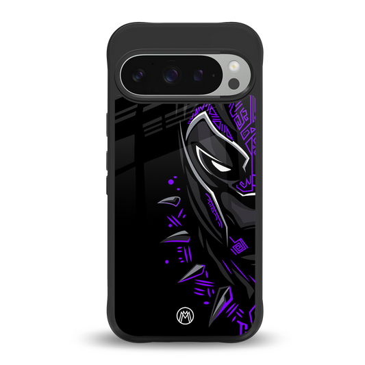 black panther superhero back phone cover | glass case for google pixel 9 pro