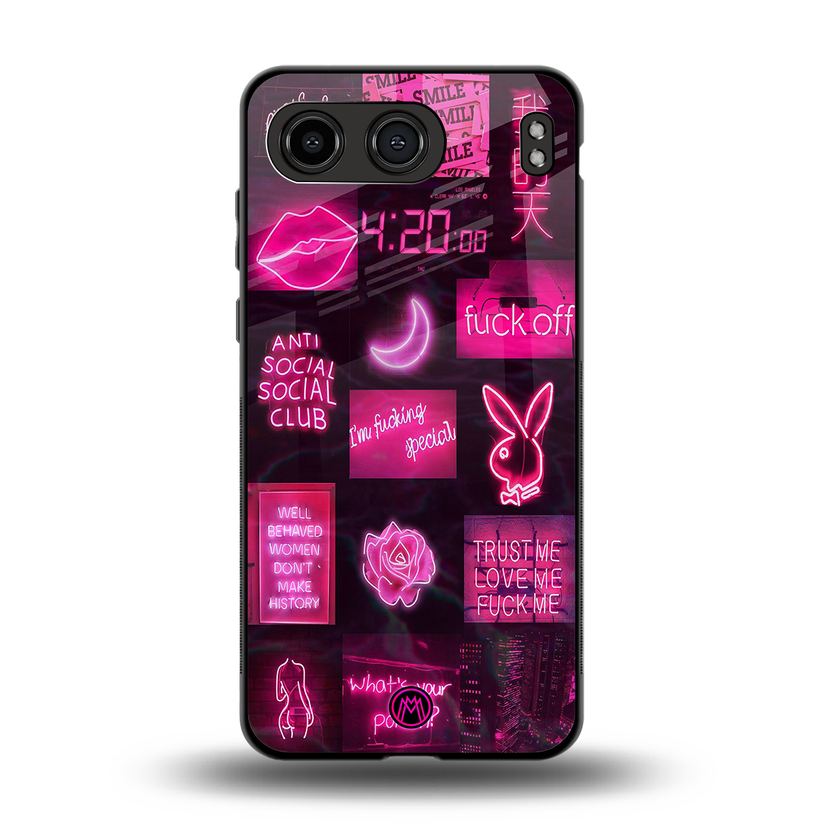black pink aesthetic collage back phone cover | glass case for oneplus nord 4