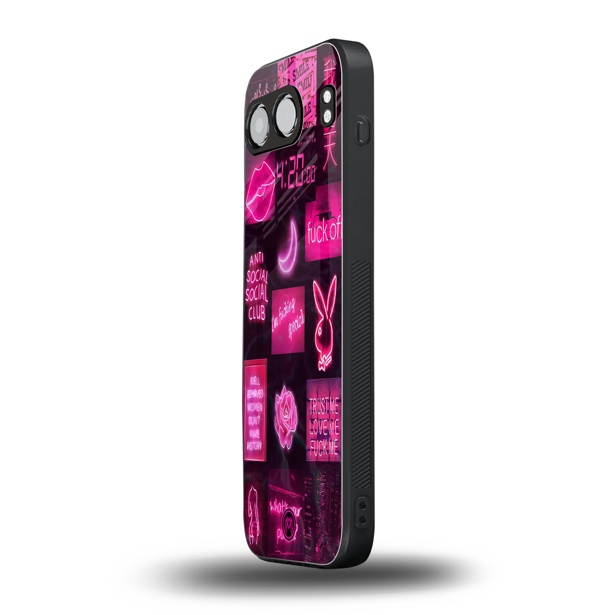 black pink aesthetic collage back phone cover | glass case for oneplus nord 4