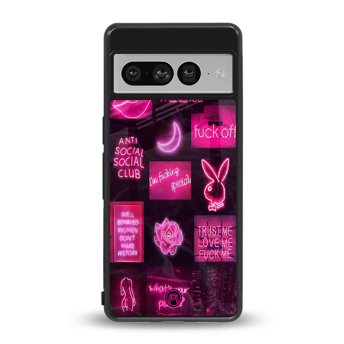 black pink aesthetic collage back phone cover | glass case for google pixel 7 pro