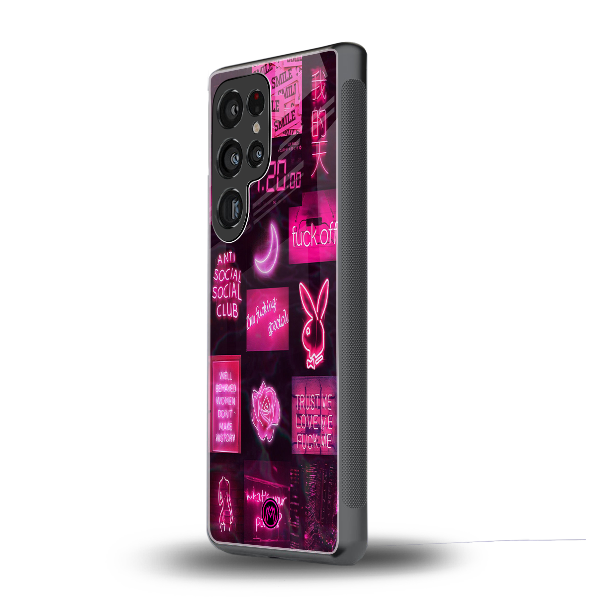 black pink aesthetic collage back phone cover | glass case for samsung galaxy s25 ultra
