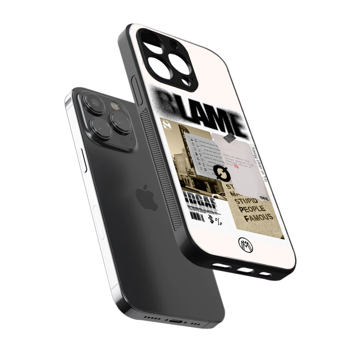 blame back phone cover | glass case for iphone 15 pro max