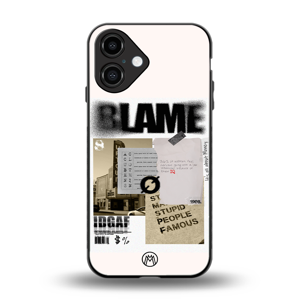 blame back phone cover | glass case for iphone 16