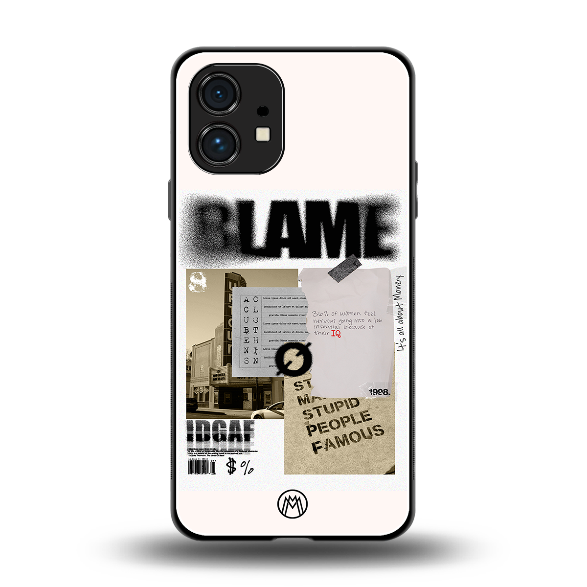blame back phone cover | glass case for nothing phone 1