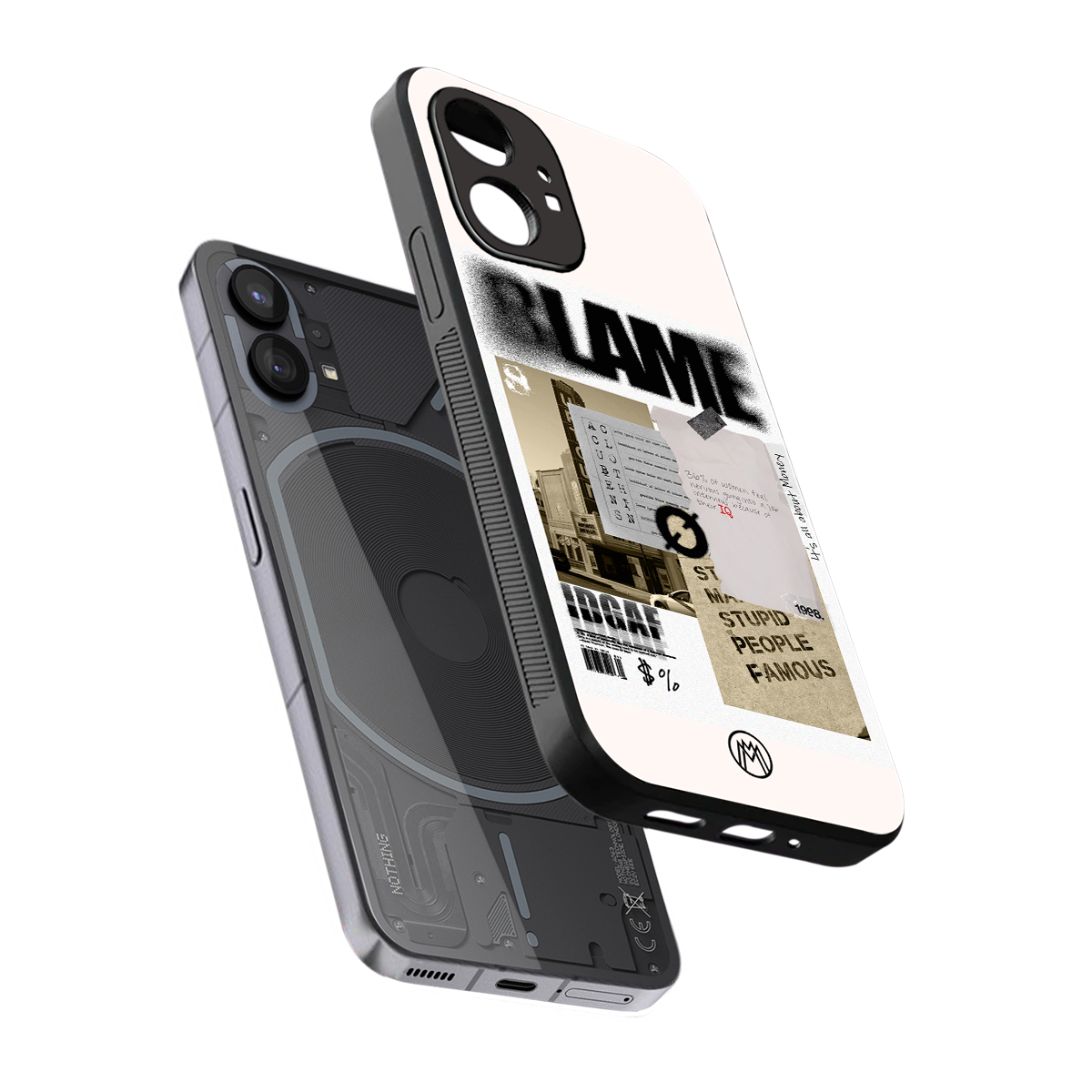blame back phone cover | glass case for nothing phone 1