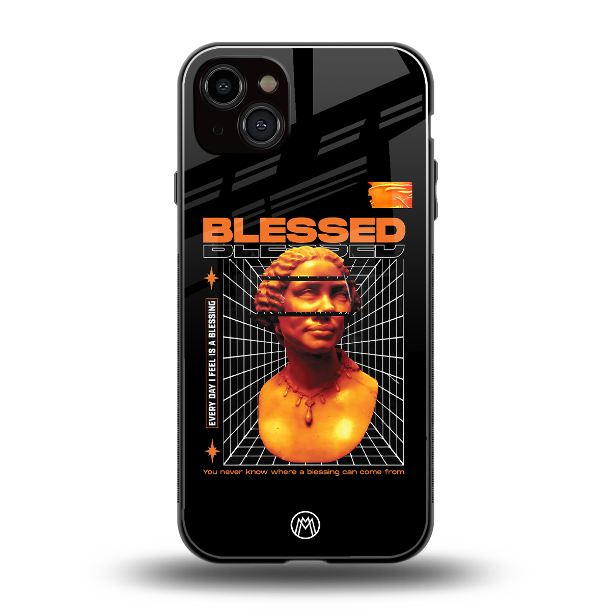 blessing back phone cover | glass case for iphone 14 plus