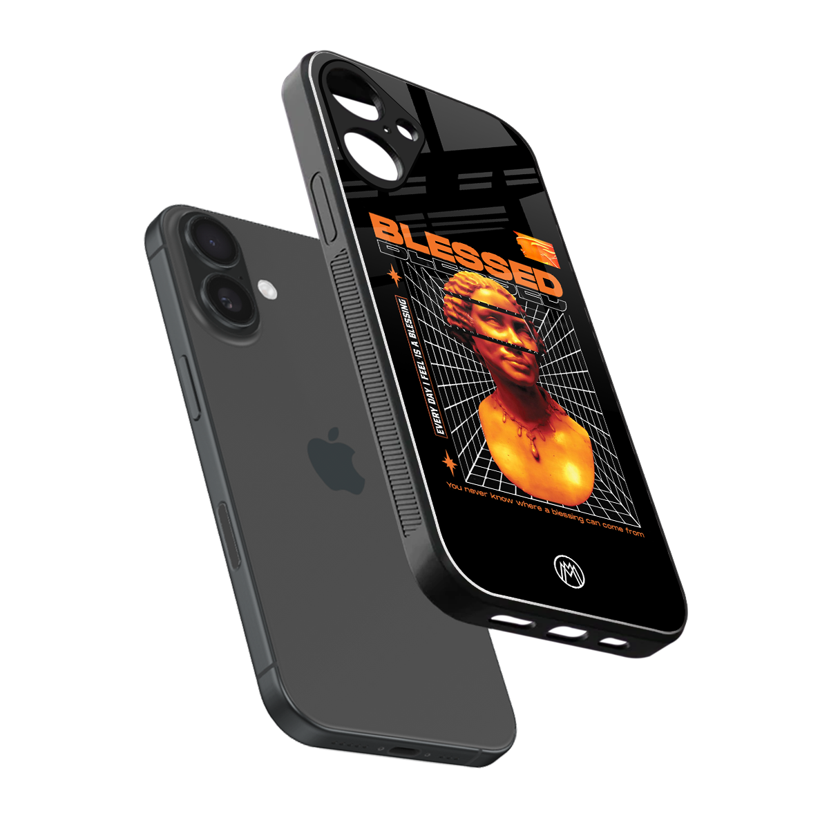 blessing back phone cover | glass case for iphone 16 plus