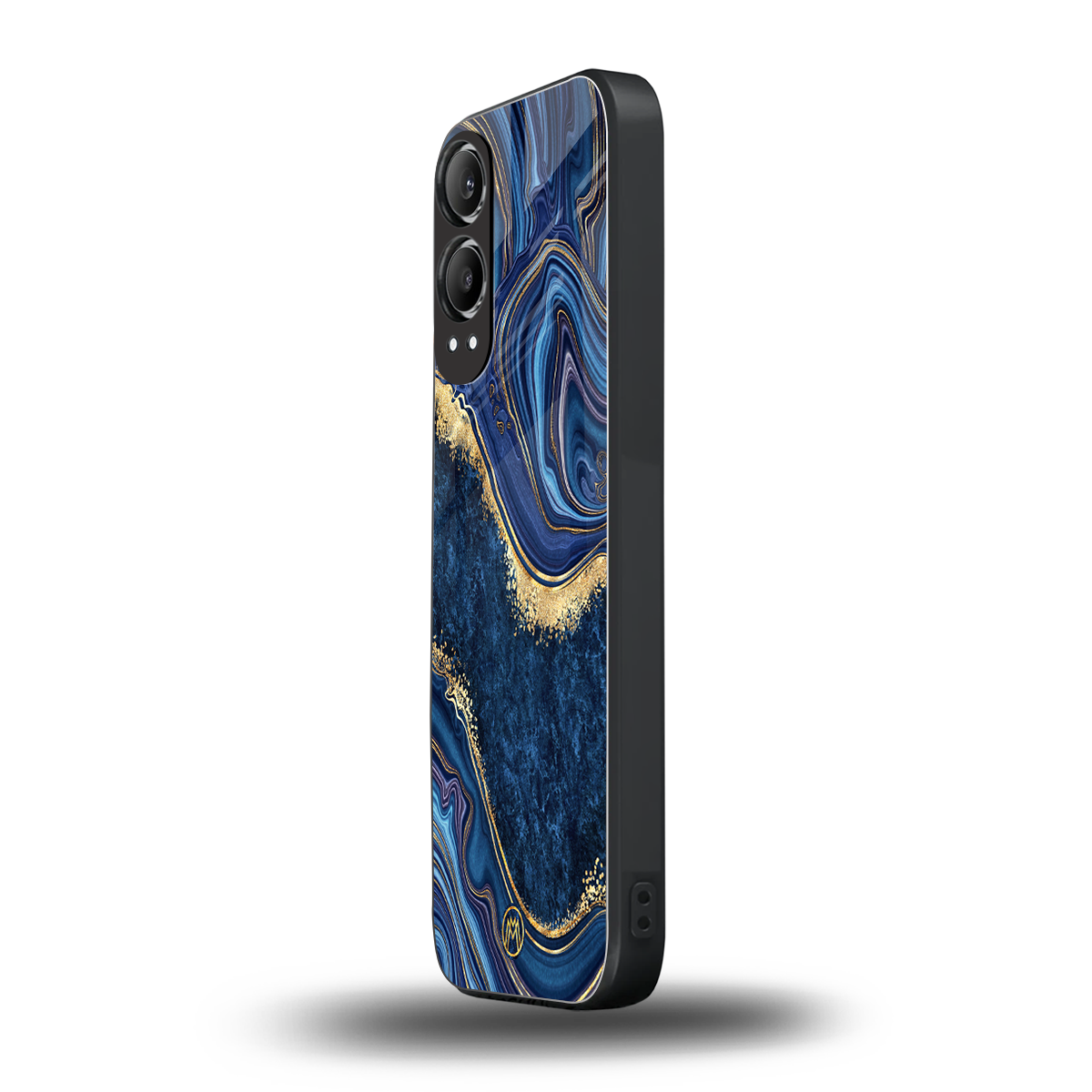 blue gold liquid marble back phone cover | glass case for oneplus nord ce 4 lite