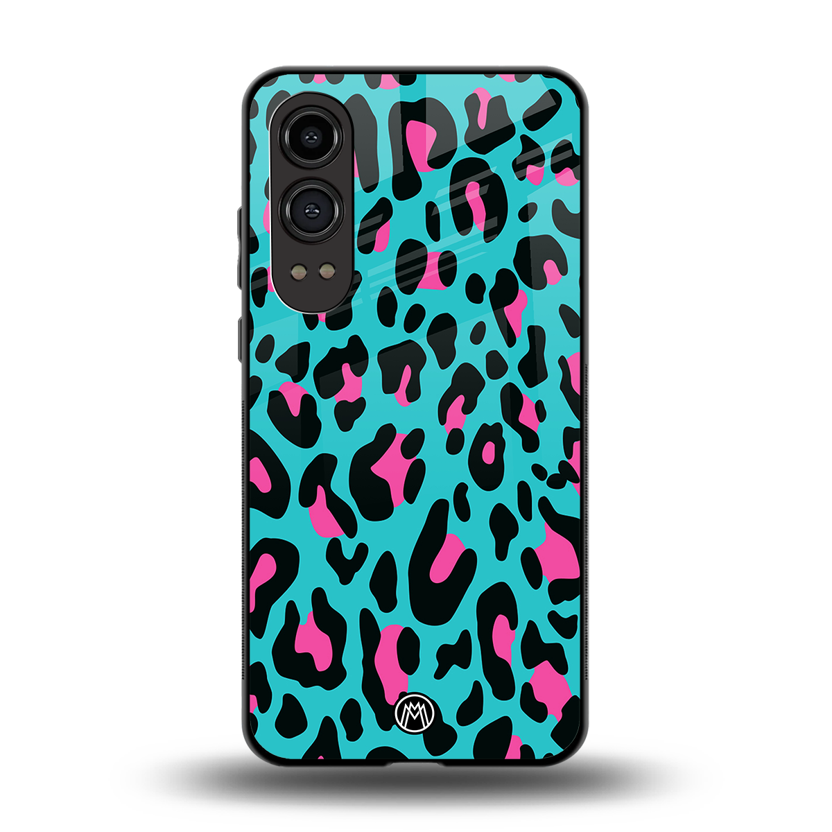 blue leopard fur back phone cover | glass case for oneplus nord ce 4 lite