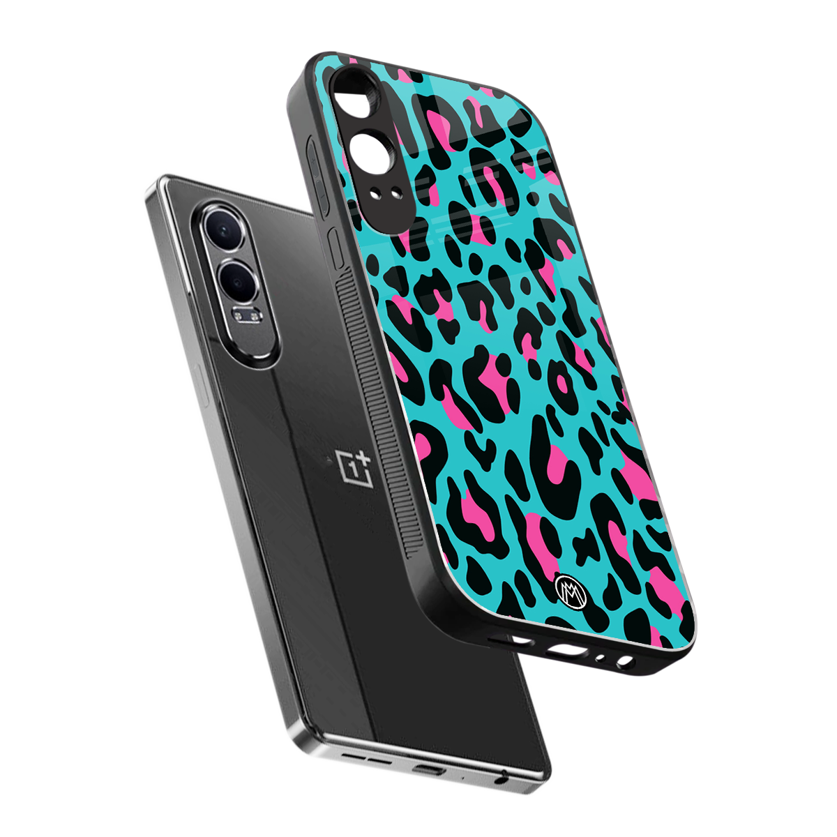 blue leopard fur back phone cover | glass case for oneplus nord ce 4 lite