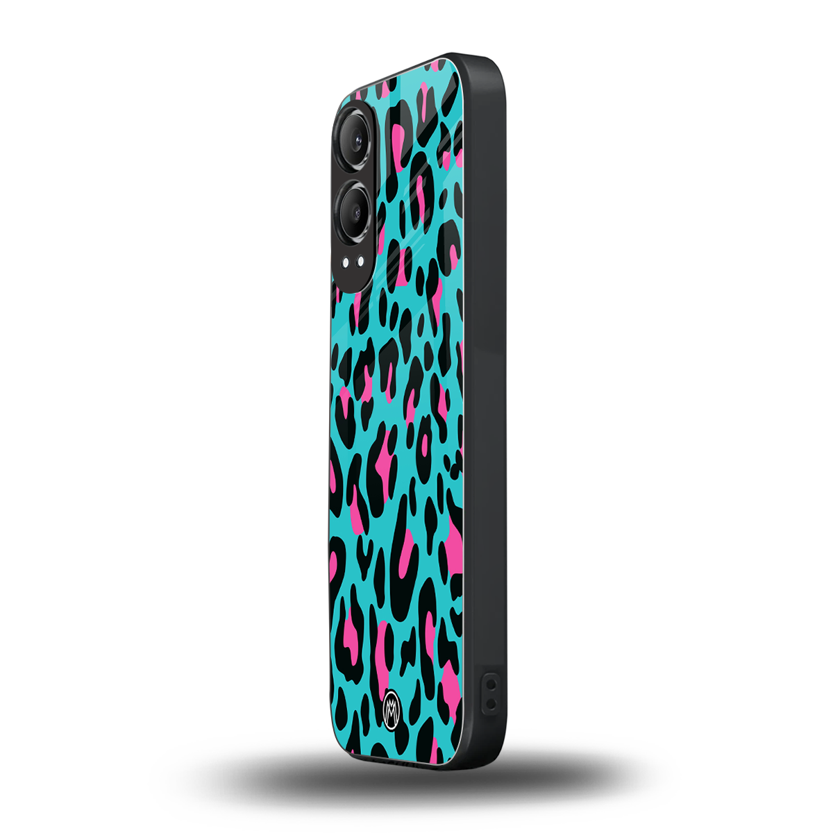 blue leopard fur back phone cover | glass case for oneplus nord ce 4 lite