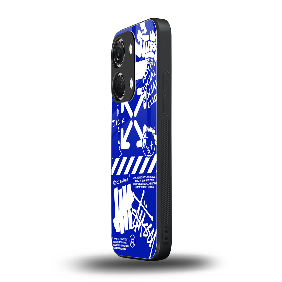 blue travis scott x anti social social club back phone cover | glass case for oneplus nord 3