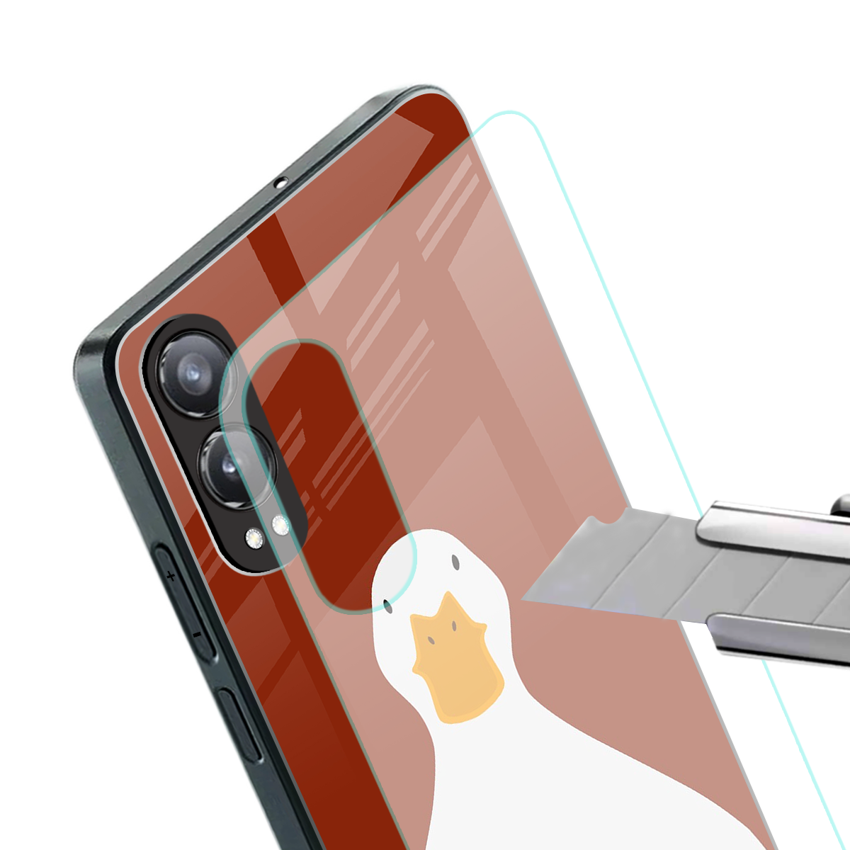 boring goose back phone cover | glass case for oneplus nord ce 4 lite