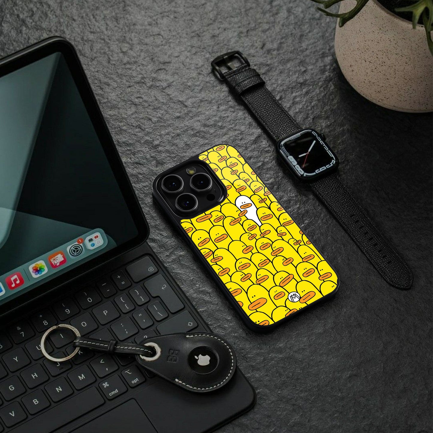 brian the duck back phone cover | glass case for iphone 16 pro max
