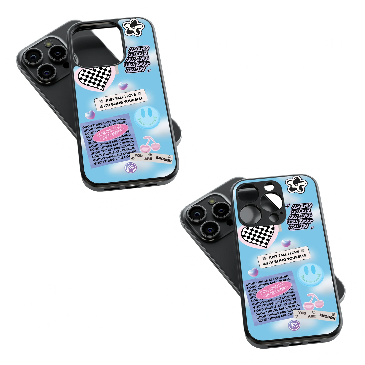 Trendy Glass Back Mobile Case for iPhone, Samsung, Redmi, OnePlus, Google Pixel, Motorola