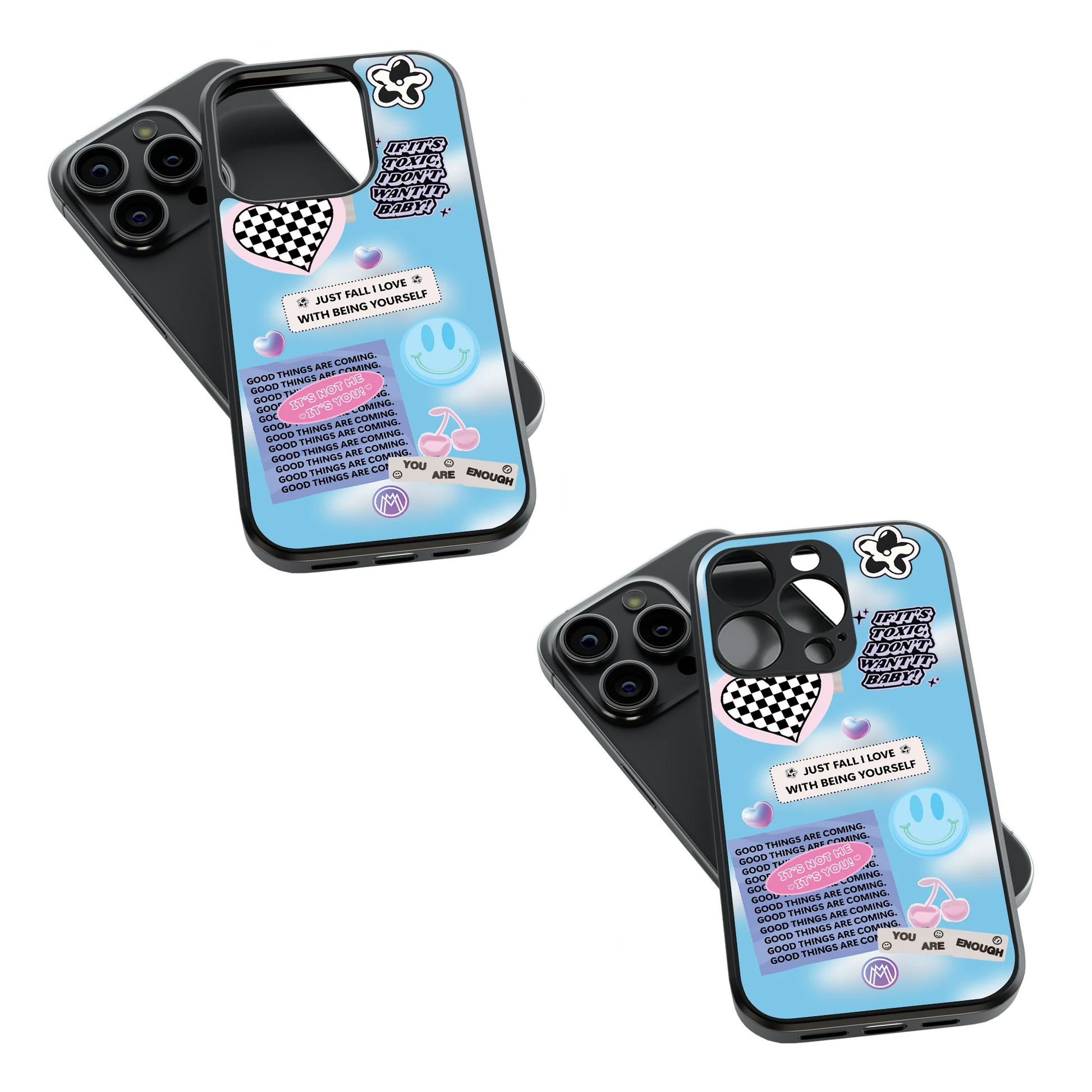 Trendy Glass Back Mobile Case for iPhone, Samsung, Redmi, OnePlus, Google Pixel, Motorola