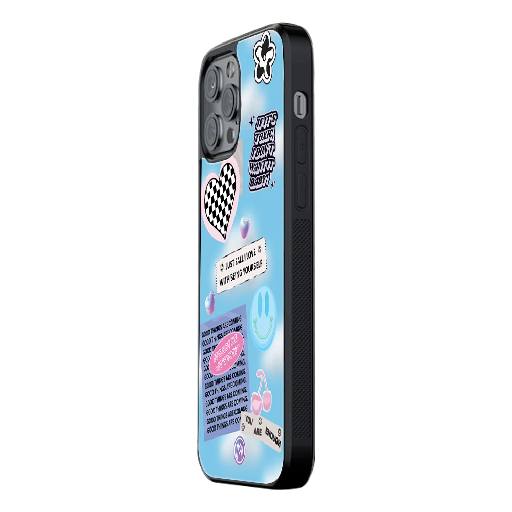 Slim Glass Back Phone Case for Multiple Brands โ iPhone, Samsung, Redmi, OnePlus, Oppo, Vivo